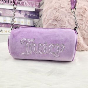 {Juicy Couture} Purple {Pearls} Velour Barrel Bag